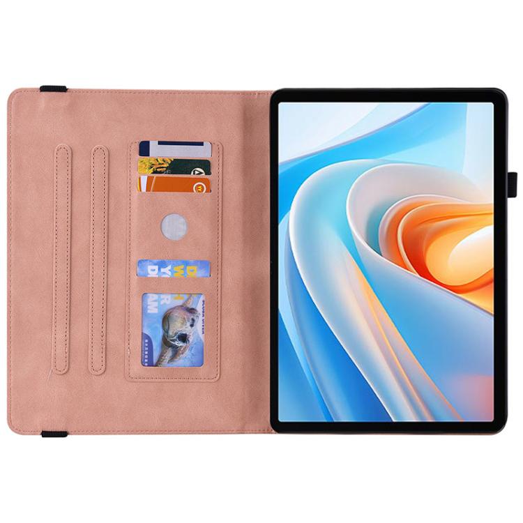 For itel VistaTab 30 Butterfly Rose Embossed Leather Tablet Case(Pink)