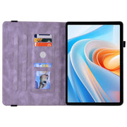 For itel VistaTab 30 Butterfly Rose Embossed Leather Tablet Case(Purple)