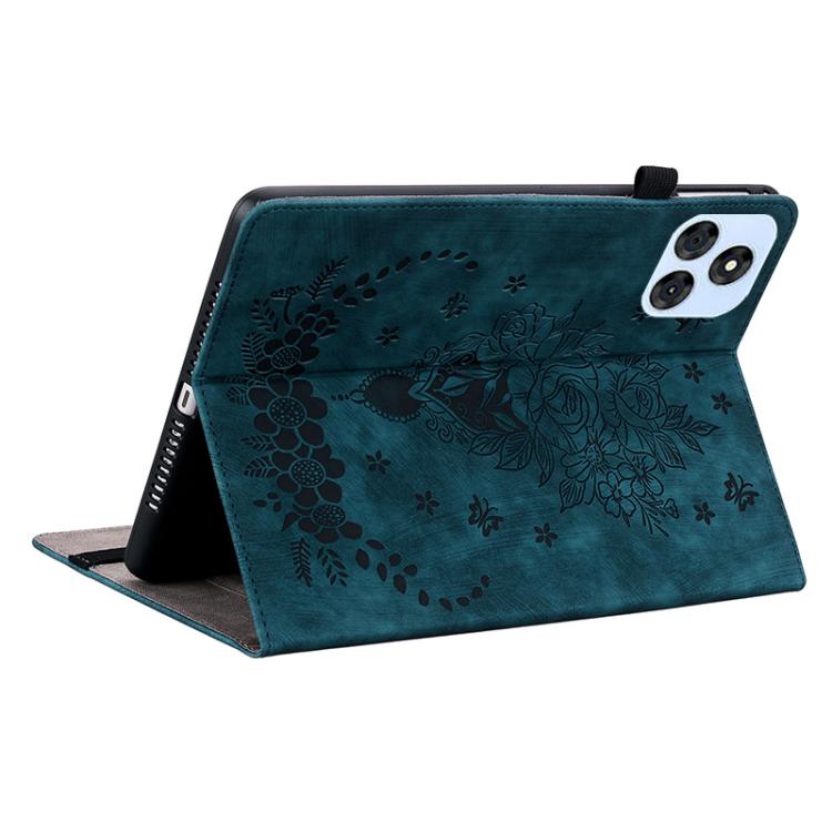 For itel VistaTab 30 Butterfly Rose Embossed Leather Tablet Case(Dark Blue) - free shipping - PMC TechLife - Order now!