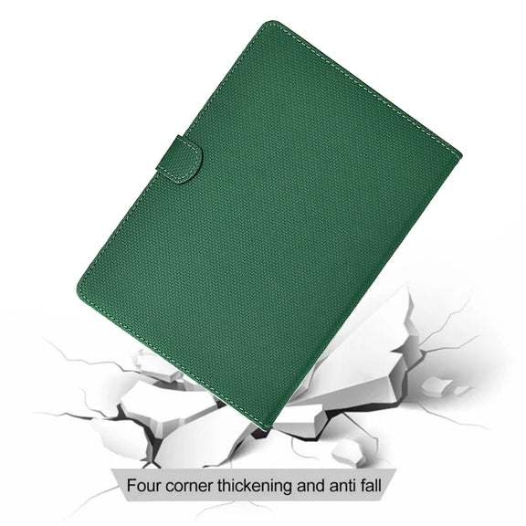 For Samsung Galaxy Tab S9 / S9 FE Solid Color Fiber Texture Smart Tablet Leather Case(Green)