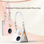 For Huawei P50 Pocket / Pocket S SULADA Skin Feel Liquid Leather Phone Case with Strap(Purple)