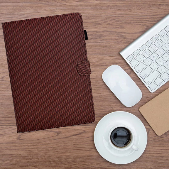 For Lenovo Tab M11 / Xiaoxin Pad 2024 Solid Color Fiber Texture Smart Tablet Leather Case(Brown)