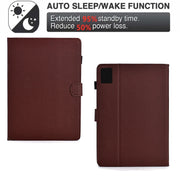 For Lenovo Tab M11 / Xiaoxin Pad 2024 Solid Color Fiber Texture Smart Tablet Leather Case(Brown)
