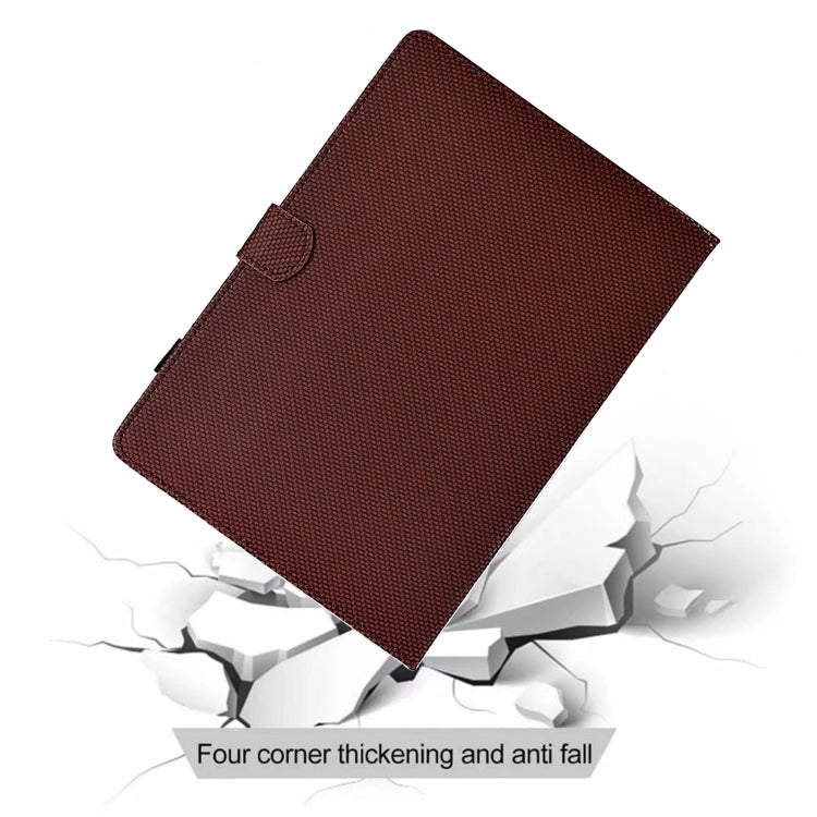 For Lenovo Tab M11 / Xiaoxin Pad 2024 Solid Color Fiber Texture Smart Tablet Leather Case(Brown)