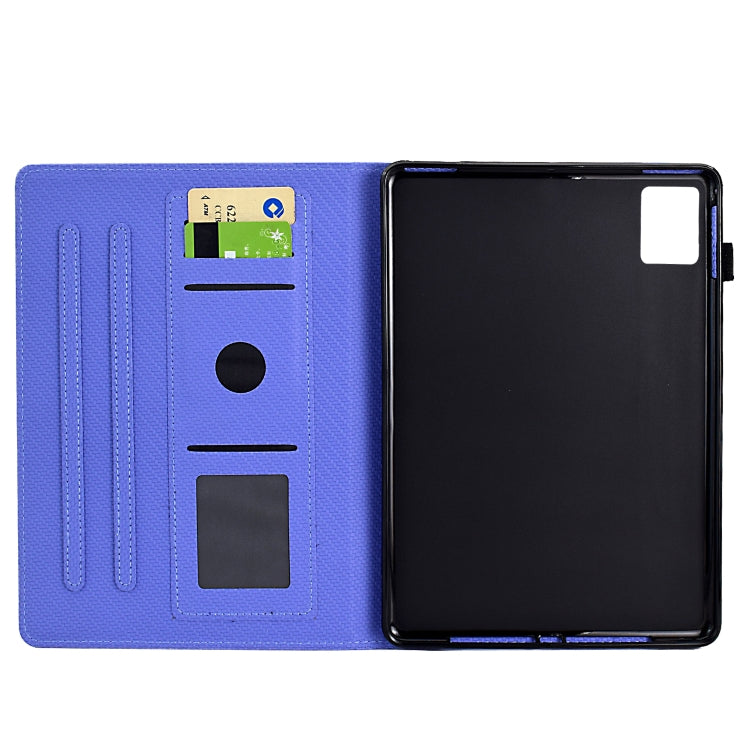 For Lenovo Tab M11 / Xiaoxin Pad 2024 Solid Color Fiber Texture Smart Tablet Leather Case(Purple) - Lenovo by PMC Jewellery | Online Shopping South Africa | PMC Jewellery | Buy Now Pay Later Mobicred