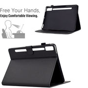 For Lenovo Tab P12 Solid Color Fiber Texture Smart Tablet Leather Case(Black)