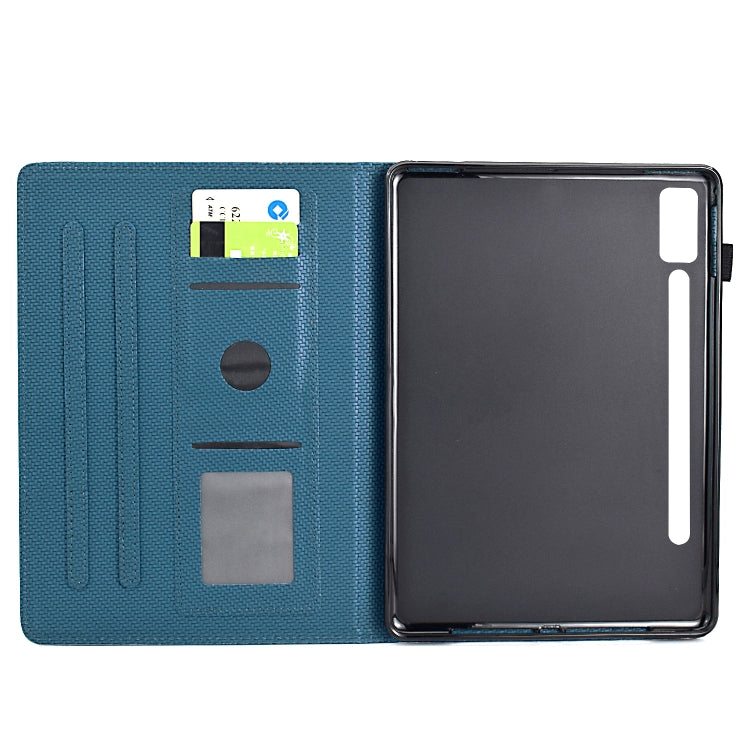 For Lenovo Tab P12 Solid Color Fiber Texture Smart Tablet Leather Case(Royal Blue) - Lenovo by PMC TechLife | Online Shopping South Africa | PMC TechLife | Buy Now Pay Later Mobicred