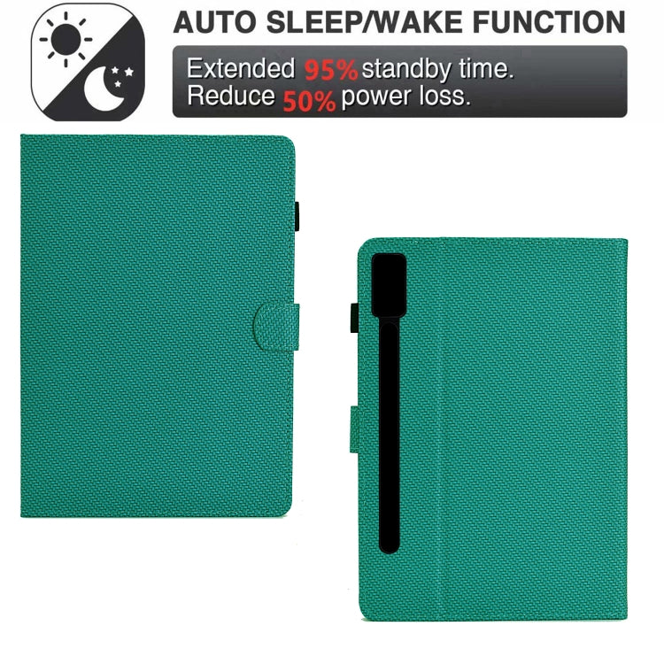 For Lenovo Tab P12 Solid Color Fiber Texture Smart Tablet Leather Case(Lake Green) - Lenovo by PMC TechLife | Online Shopping South Africa | PMC TechLife | Buy Now Pay Later Mobicred