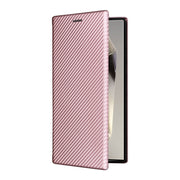 For Samsung Galaxy S25 Ultra 5G Carbon Fiber Texture Flip Leather Phone Case(Pink)