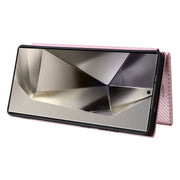 For Samsung Galaxy S25 Ultra 5G Carbon Fiber Texture Flip Leather Phone Case(Pink)