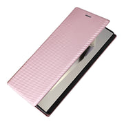 For Samsung Galaxy S25 Ultra 5G Carbon Fiber Texture Flip Leather Phone Case(Pink)