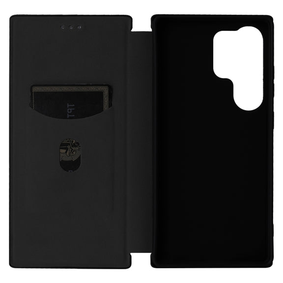 For Samsung Galaxy S25 Ultra 5G Carbon Fiber Texture Flip Leather Phone Case(Black)