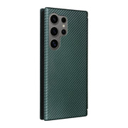 For Samsung Galaxy S25 Ultra 5G Carbon Fiber Texture Flip Leather Phone Case(Green)