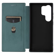 For Samsung Galaxy S25 Ultra 5G Carbon Fiber Texture Flip Leather Phone Case(Green)
