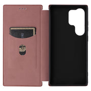 For Samsung Galaxy S25 Ultra 5G Carbon Fiber Texture Flip Leather Phone Case(Brown)
