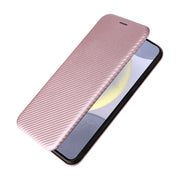 For Samsung Galaxy S25 5G Carbon Fiber Texture Flip Leather Phone Case(Pink)