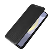 For Samsung Galaxy S25 5G Carbon Fiber Texture Flip Leather Phone Case(Black)