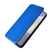 For Samsung Galaxy S25 5G Carbon Fiber Texture Flip Leather Phone Case(Blue)