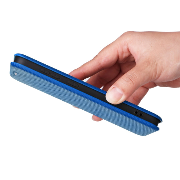 For Samsung Galaxy S25 5G Carbon Fiber Texture Flip Leather Phone Case(Blue)