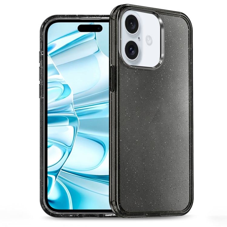 For iPhone 16 Plus Glitter Powder TPU Hybrid PC Phone Case(Black) - free shipping - PMC TechLife - Order now!