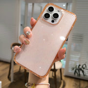 For iPhone 16 Pro Glitter Powder TPU Hybrid PC Phone Case(Orange)