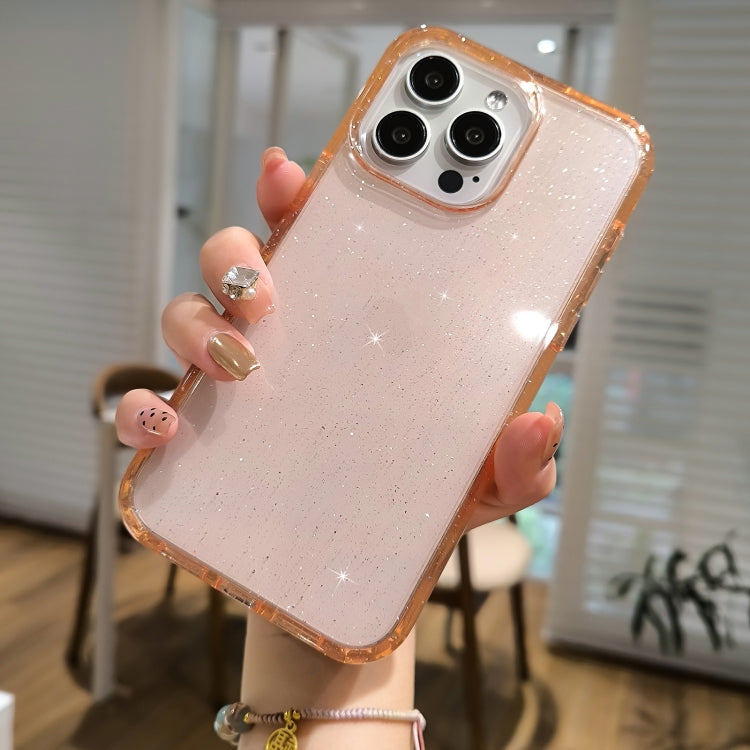 For iPhone 16 Pro Glitter Powder TPU Hybrid PC Phone Case(Purple)
