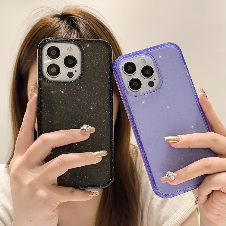 For iPhone 16 Glitter Powder TPU Hybrid PC Phone Case(Translucent) - iPhone 16 Cases by PMC TechLife | Online Shopping South Africa | PMC TechLife | Buy Now Pay Later Mobicred
