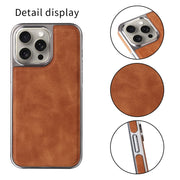 For iPhone 16 Pro Electroplated Side PU Hybrid TPU MagSafe Phone Case(Brown)