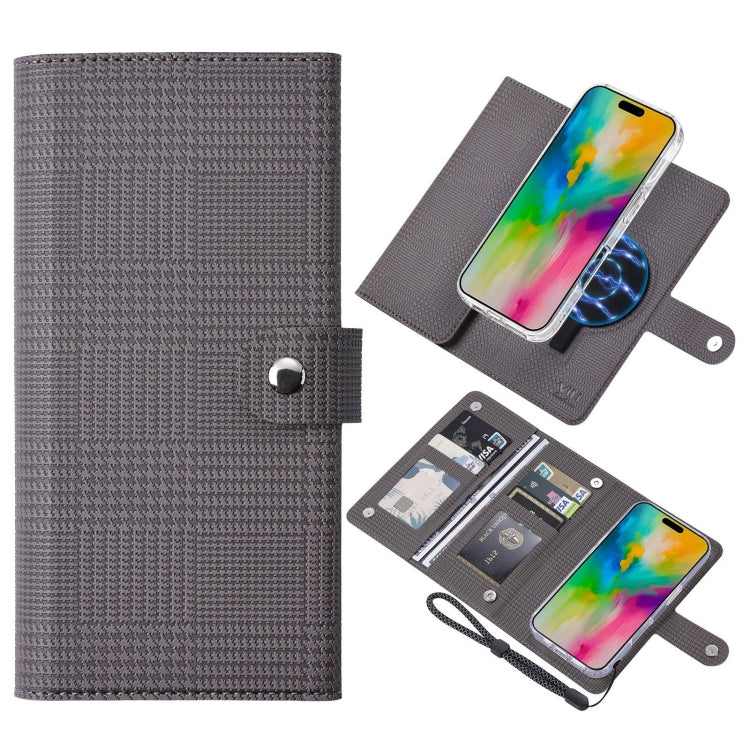 For iPhone 16 ViLi GHA-C Series RFID MagSafe Magnetic Flip Leather Phone Case(Grey) - iPhone 16 Cases by ViLi | Online Shopping South Africa | PMC TechLife | Buy Now Pay Later Mobicred