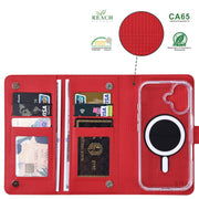 For iPhone 16 ViLi GHA-C Series RFID MagSafe Magnetic Flip Leather Phone Case(Red)