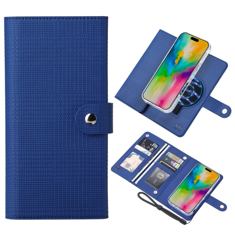 For iPhone 16 ViLi GHA-C Series RFID MagSafe Magnetic Flip Leather Phone Case(Blue) - iPhone 16 Cases by ViLi | Online Shopping South Africa | PMC TechLife | Buy Now Pay Later Mobicred