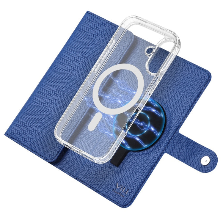 For iPhone 16 Pro ViLi GHA-C Series RFID MagSafe Magnetic Flip Leather Phone Case(Blue)