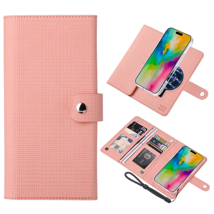 For iPhone 16 Pro Max ViLi GHA-C Series RFID MagSafe Magnetic Flip Leather Phone Case(Pink) - iPhone 16 Pro Max Cases by ViLi | Online Shopping South Africa | PMC TechLife | Buy Now Pay Later Mobicred