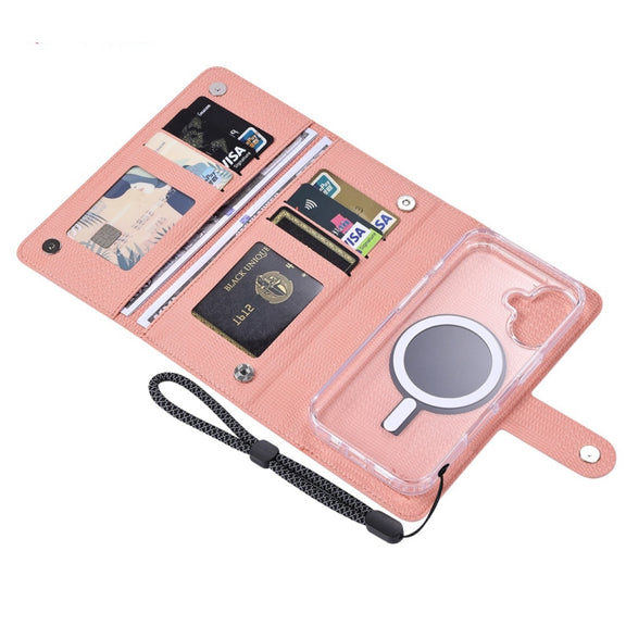 For iPhone 16 Pro Max ViLi GHA-C Series RFID MagSafe Magnetic Flip Leather Phone Case(Pink)