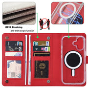 For iPhone 16 Pro Max ViLi GHA-C Series RFID MagSafe Magnetic Flip Leather Phone Case(Red)