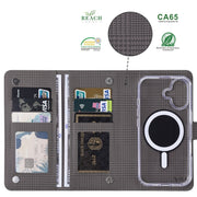 For iPhone 15 Pro ViLi GHA-C Series RFID MagSafe Magnetic Flip Leather Phone Case(Grey)
