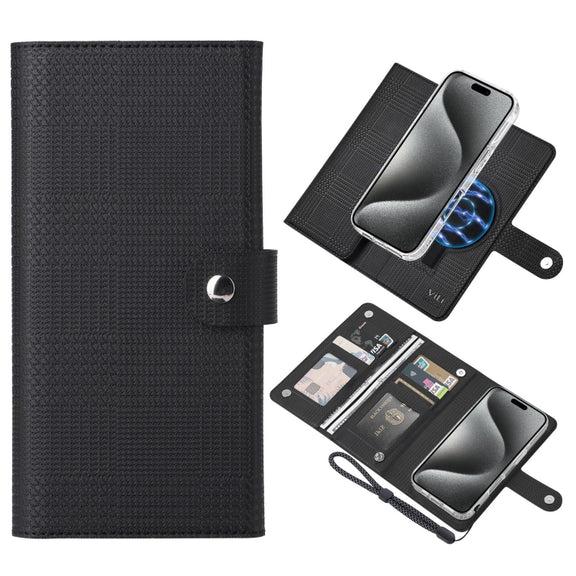 For iPhone 15 Pro ViLi GHA-C Series RFID MagSafe Magnetic Flip Leather Phone Case(Black)