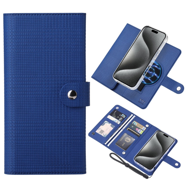For iPhone 15 Pro ViLi GHA-C Series RFID MagSafe Magnetic Flip Leather Phone Case(Blue) - free shipping - PMC Jewellery - Order now!