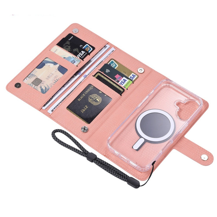 For iPhone 14 ViLi GHA-C Series RFID MagSafe Magnetic Flip Leather Phone Case(Pink) - free shipping - PMC Jewellery - Order now!