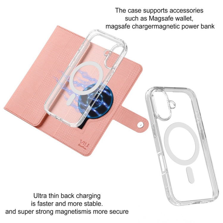 For iPhone 14 ViLi GHA-C Series RFID MagSafe Magnetic Flip Leather Phone Case(Pink) - free shipping - PMC Jewellery - Order now!