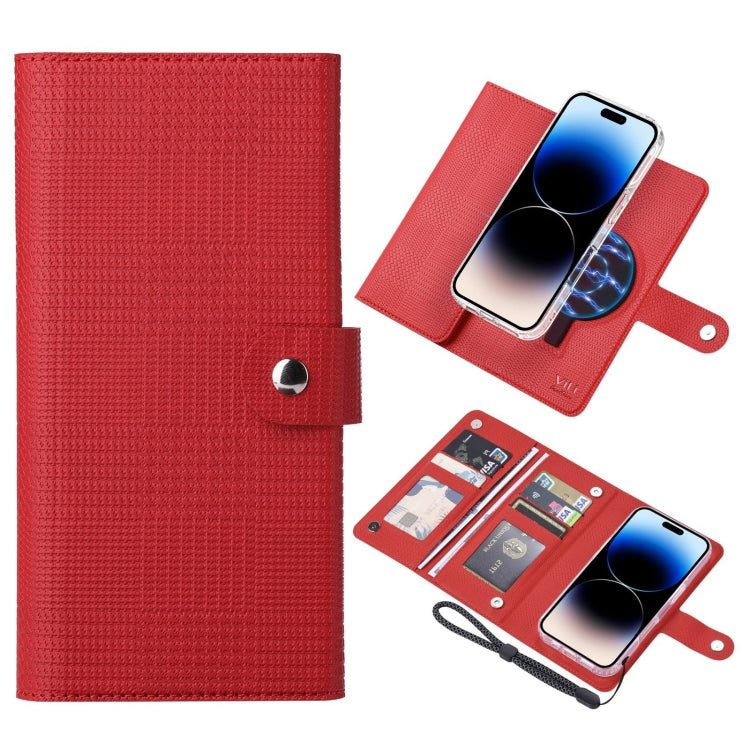 For iPhone 14 Pro ViLi GHA-C Series RFID MagSafe Magnetic Flip Leather Phone Case(Red) - free shipping - PMC Jewellery - Order now!