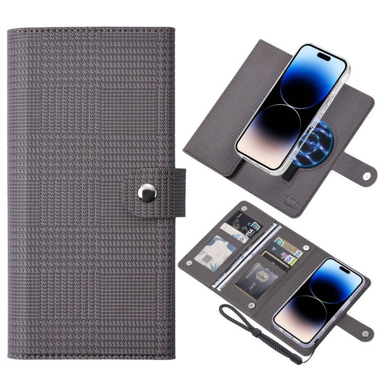 For iPhone 14 Pro Max ViLi GHA-C Series RFID MagSafe Magnetic Flip Leather Phone Case(Grey) - free shipping - PMC Jewellery - Order now!