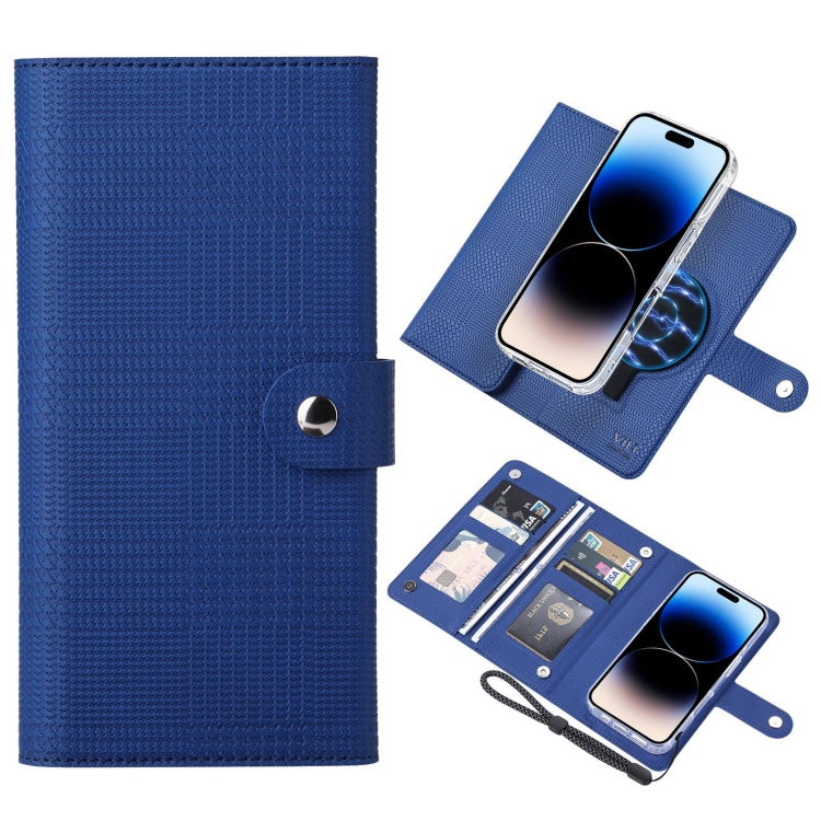 For iPhone 14 Pro Max ViLi GHA-C Series RFID MagSafe Magnetic Flip Leather Phone Case(Blue) - free shipping - PMC Jewellery - Order now!