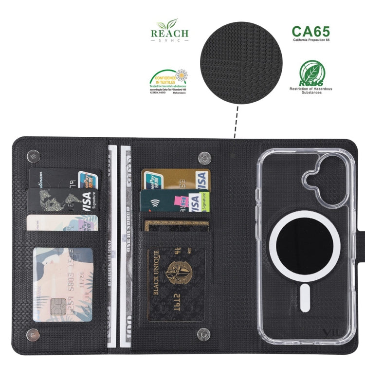 For iPhone 13 Pro ViLi GHA-C Series RFID MagSafe Magnetic Flip Leather Phone Case(Black)