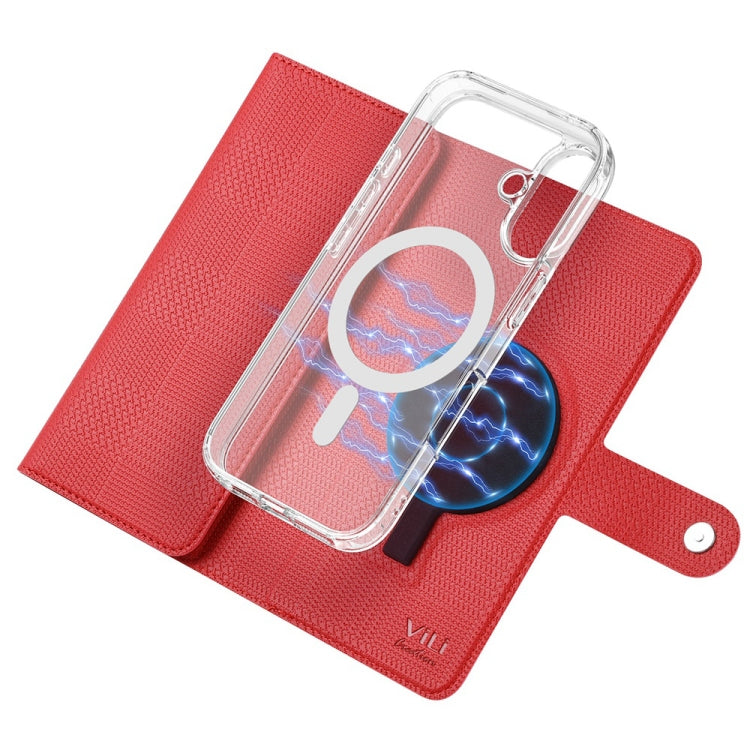 For iPhone 13 Pro ViLi GHA-C Series RFID MagSafe Magnetic Flip Leather Phone Case(Red)