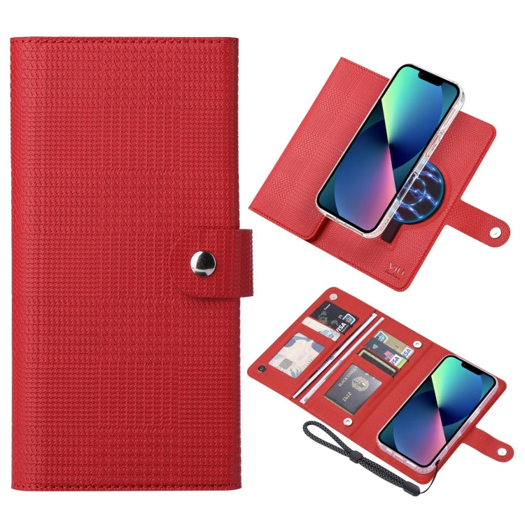 For iPhone 13 ViLi GHA-C Series RFID MagSafe Magnetic Flip Leather Phone Case(Red) - free shipping - PMC Jewellery - Order now!