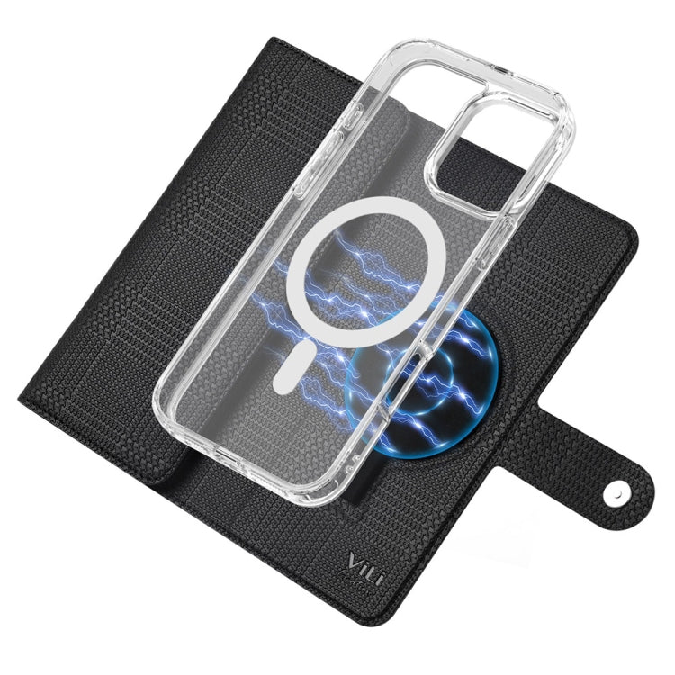 For iPhone 16 Pro Max ViLi GHB-C Series RFID MagSafe Magnetic Flip Leather Phone Case(Black) - iPhone 16 Pro Max Cases by ViLi | Online Shopping South Africa | PMC TechLife | Buy Now Pay Later Mobicred
