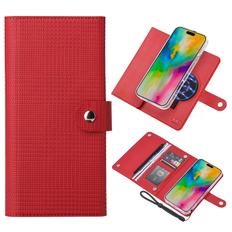 For iPhone 16 Pro Max ViLi GHB-C Series RFID MagSafe Magnetic Flip Leather Phone Case(Red) - iPhone 16 Pro Max Cases by ViLi | Online Shopping South Africa | PMC TechLife | Buy Now Pay Later Mobicred