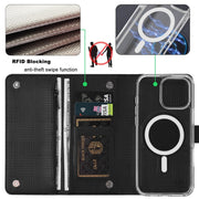 For iPhone 14 ViLi GHB-C Series RFID MagSafe Magnetic Flip Leather Phone Case(Black)