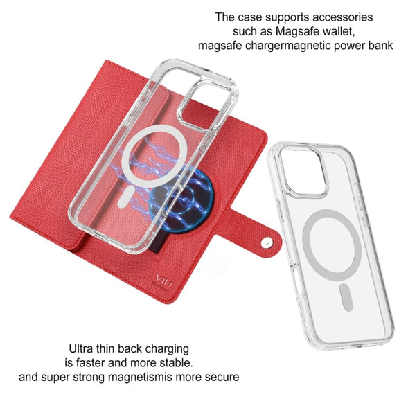 For iPhone 14 Plus ViLi GHB-C Series RFID MagSafe Magnetic Flip Leather Phone Case(Red)